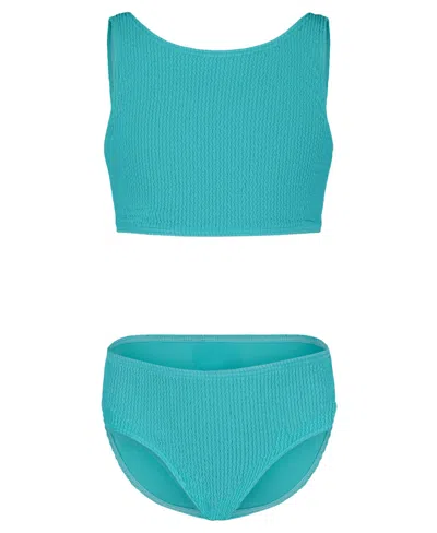 Roxy Girls' Crinkle Texture Bikini Set In Blue