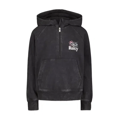 Roxy Girls' Heartbeat Half-zip Hoodie In Black