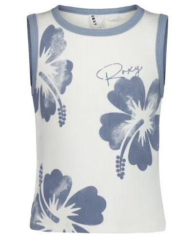 Roxy Girls' Hibiscus Stamp Tank In White