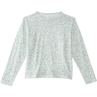 Roxy Kids' Girls  The Rose Song Top Blue Surf Pretty Cozy Knit Long Sleeve Gbo114 In Green