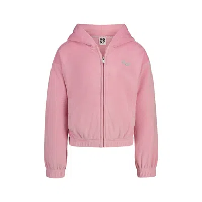 Roxy Girls' Velour Zip Hoodie In Pastel Lavender