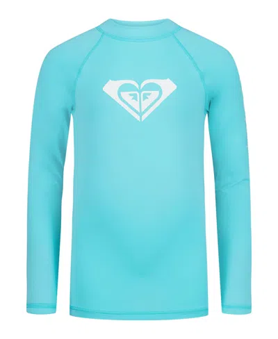 Roxy Girls' Whole Hearted Long Sleeve Rashguard In Blue