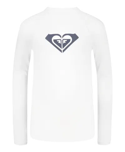 Roxy Girls' Whole Hearted Long Sleeve Rashguard In White