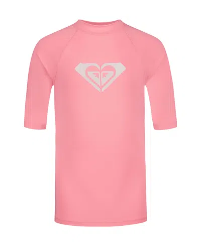 Roxy Girls' Whole Hearted Short Sleeve Rashguard In Animal Print