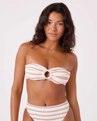 Roxy Go My Way Ring Bandeau Bikini Top In Neutral