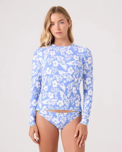 Roxy Golden Glow Printed Rashguard In Blue