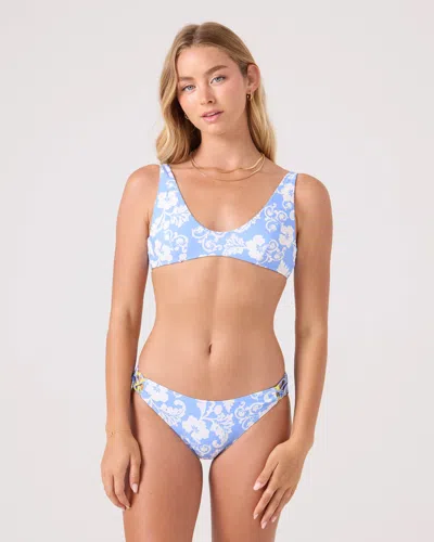 Roxy Golden Glow Reversible Scoop Bikini Top In Blue