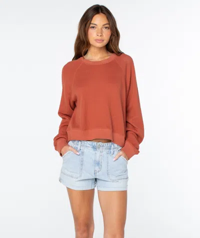 Roxy Golden Hour Cotton Sweatshirt In Red