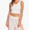 Roxy Good Keepsake Crop Top In Snow White In White