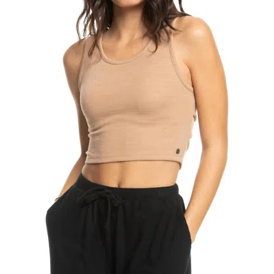 Roxy Good Keepsake Crop Top In Warm Taupe In Brown