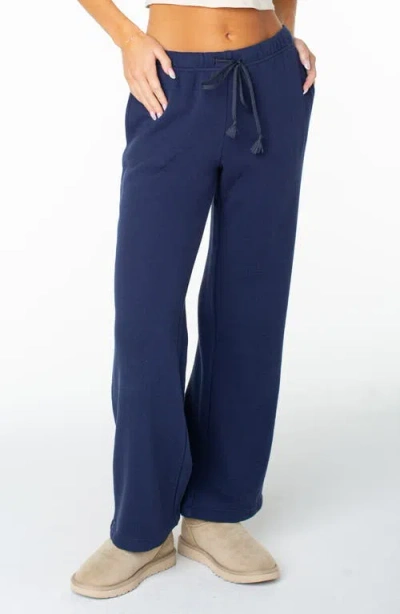 Roxy Good Times Cotton Terry Pants In Blue