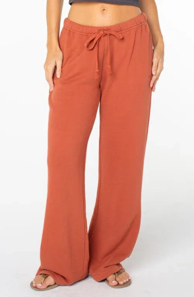 Roxy Good Times Cotton Terry Pants In Brown