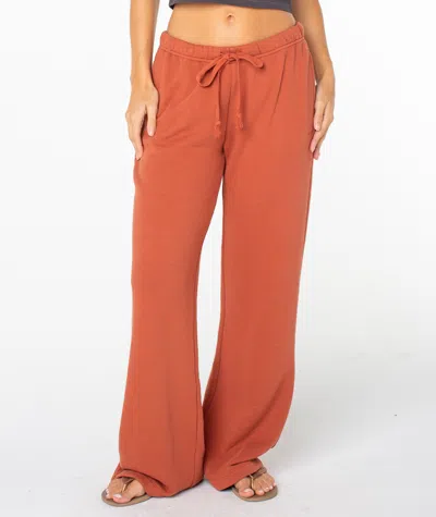 Roxy Good Times Cotton Terry Pants In Brown