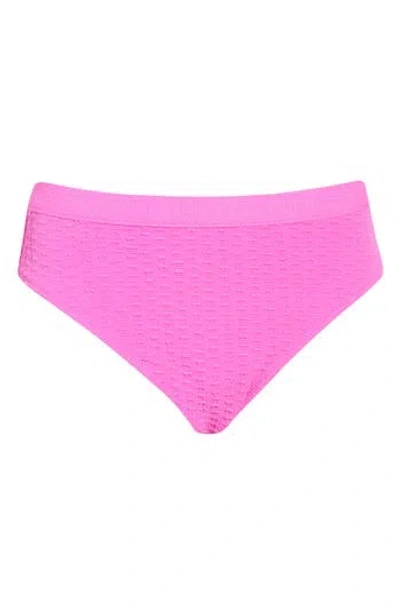 Roxy Haleiwa Banded High Waist Bikini Bottoms In Pink
