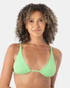 Roxy Haliewa Built Up Triangle Bikini Top In Green