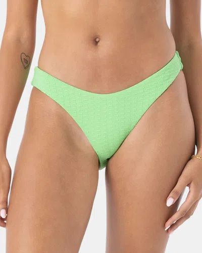 Roxy Haleiwa Scoop Cheeky Bikini Bottom In Green