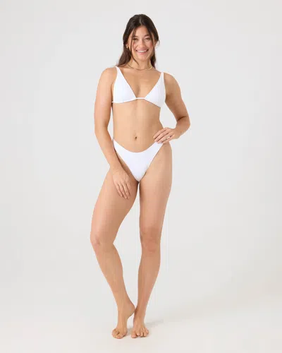 Roxy Haleiwa Scoop Cheeky Bikini Bottom In White