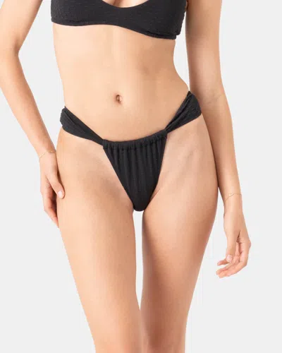 Roxy Haleiwa Tanga Bikini Bottom In Black