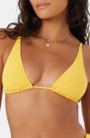 Roxy Haliewa Built Up Triangle Bikini Top In Yellow
