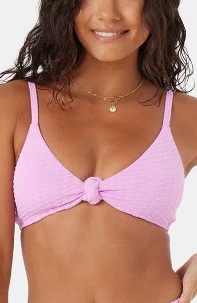 Roxy Haliewa Knot Bralette Bikini Top In Purple