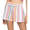 Roxy Handmade Life Stripe Shorts In Snow White Sun Struck In Multi