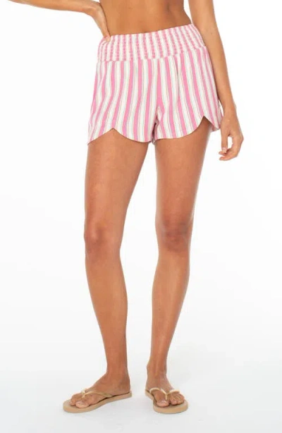 Roxy Harbor View Cotton Blend Shorts In Pink