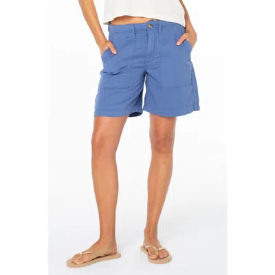 Roxy Hawaii Harbor Cotton Shorts In Blue