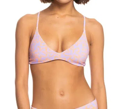 Roxy Hawaiian Heat Triangle Bikini Top In Lilac Orange In Multi