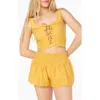 Roxy Hazel Lace-up Cotton Crop Tank
