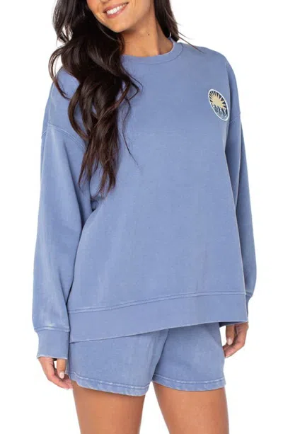 Roxy Hazy Daze Logo Patch Sweatshirt In Wild Wind