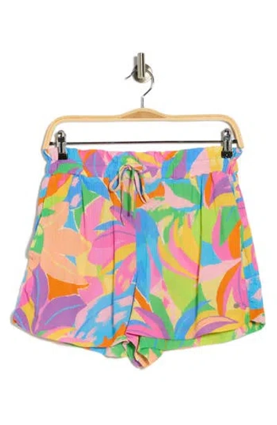 Roxy Heatwave Paperbag Waist Cover-up Shorts In Multi