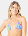 Roxy Heatwave Tiki Triangle Bikini Top In Multi