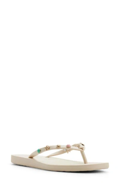 Roxy Hema Shell Stud Flip Flop In Brown