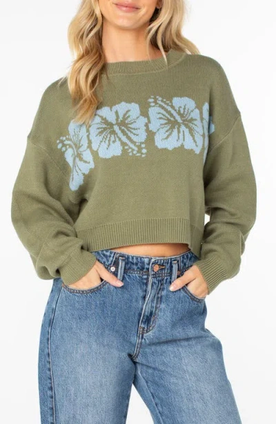 Roxy Hibiscus Harmony Sweater In Green