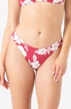 Roxy Hibiscus Hideaway Bikini Bottoms In Red
