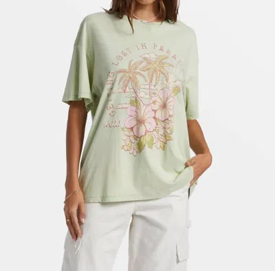 Roxy Hibiscus Paradise Oversized Boyfriend T-shirt In Laurel Green