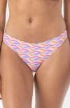 Roxy High Tide Scoop Cheeky Bikini Bottom In Multi