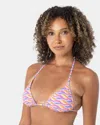 Roxy High Tide Tiki Triangle Bikini Top In Pink