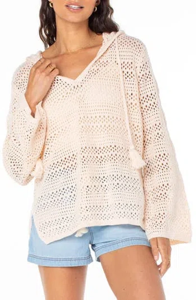 Roxy Hippie Love Open Stitch Hoodie In Pink
