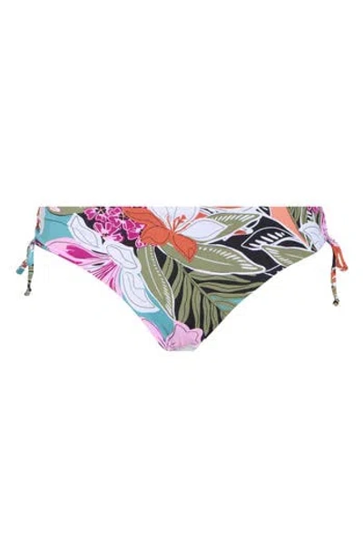 Roxy Hipster Ties Bikini Bottoms In Anthracite Palms