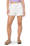 Roxy Honolua Sunrise Cotton Eyelet Drawstring Shorts In White