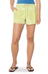 Roxy Honolua Sunrise Cotton Eyelet Drawstring Shorts In Gray