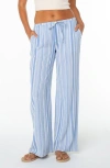 Roxy Ilya Stripe Straight Leg Pants In Blue