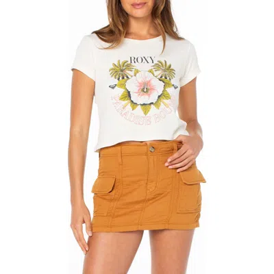 Roxy In Bloom Crop Cotton Graphic T-shirt In White