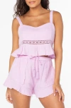 Roxy Island Time Lilac Cropped Cami Top In Orchid Bouquet Solid