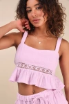 Roxy Island Time Lilac Cropped Cami Top