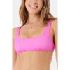 Roxy Island Time Reversible Bikini Top In Pink