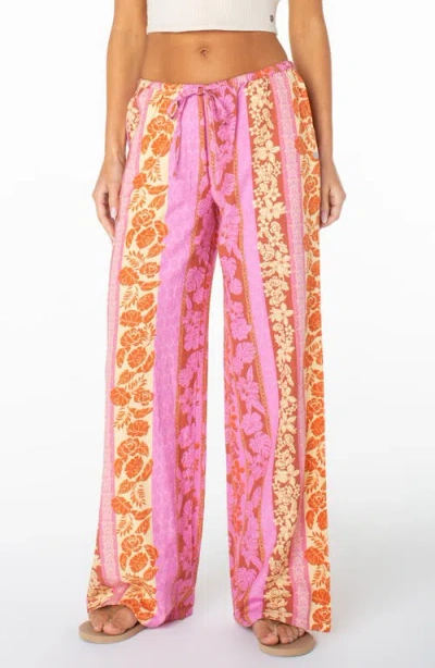 Roxy Iyla 2 Printed Wide Leg Drawstring Pants In Multi