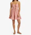 Roxy Jasmine Breeze Lace-up Keyhole Cutout Minidress In Pink