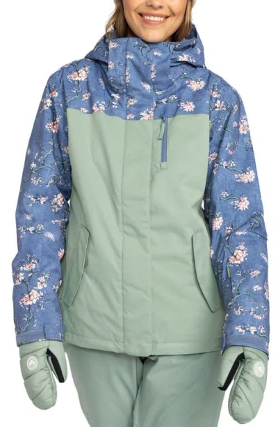 Roxy Jetty Water Repellent Hooded Technical Snow Jacket In Bpf4